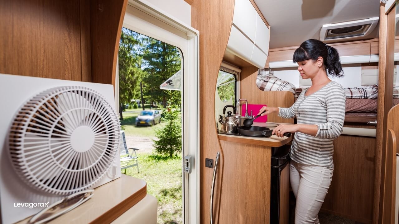 Uso de ventilador em um Motorhome Aquecedores e ventiladores econômicos