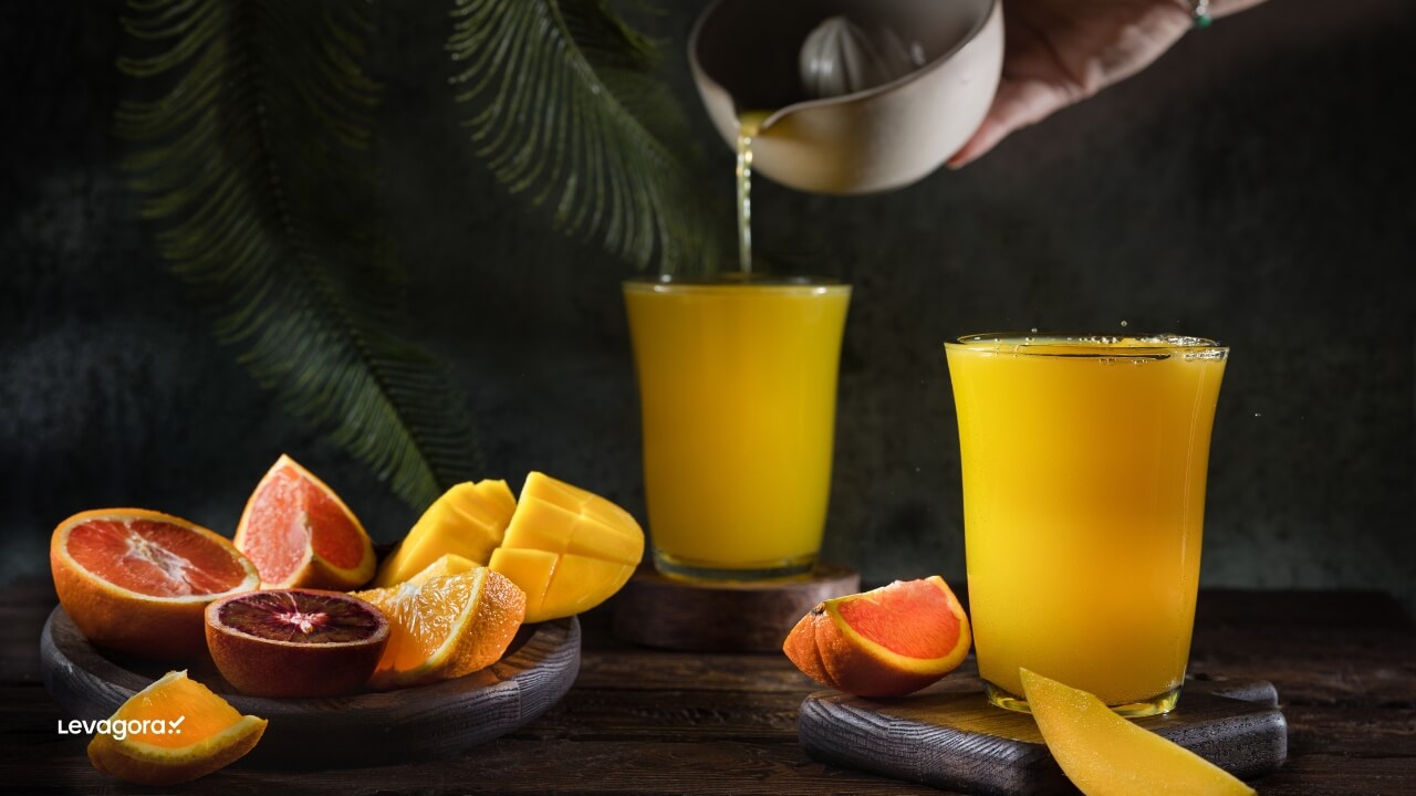 Suco de frutas naturalidade e refrescância