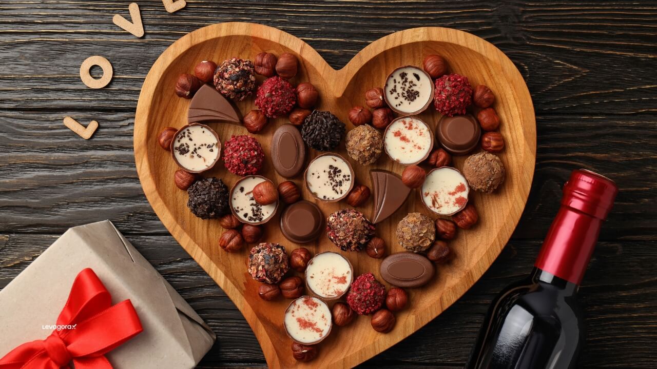 Presentes com chocolate para acompanhar o jantar romântico