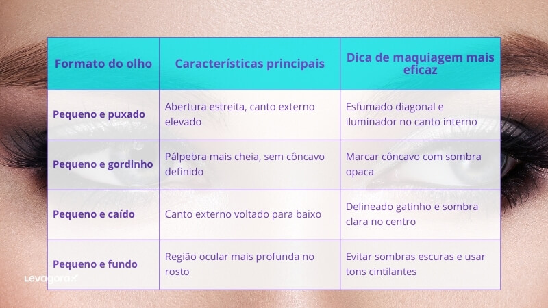 Diferentes formatos de olhos e suas necessidades