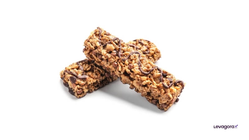 Snacks saudáveis e barrinhas com desconto