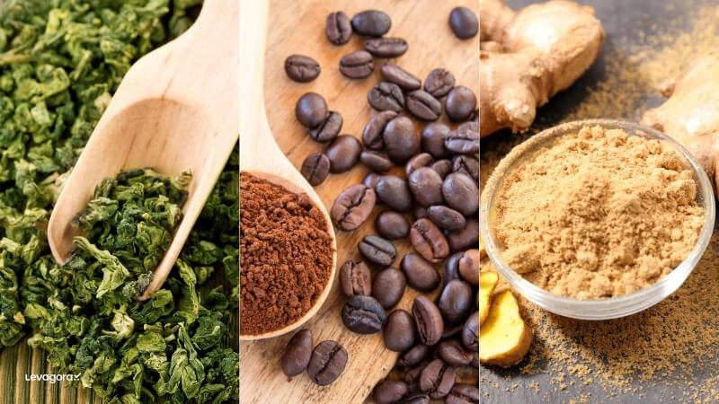 Termogênicos naturais (como chá verde, cafeína, gengibre)